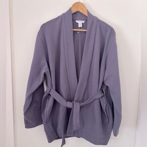 Athleta Women’s Open Front Tie Sweatshirt Cardigan S/M NWOT Color Plum/Purple